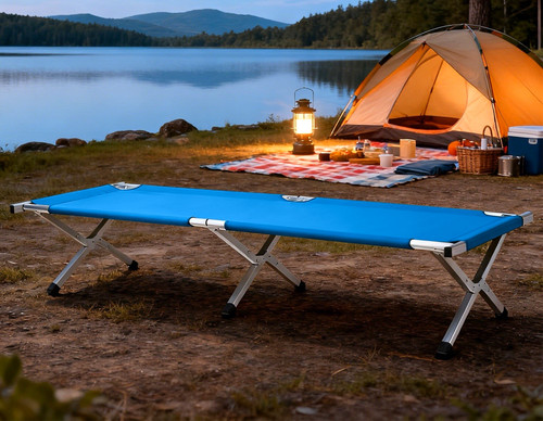 Blue folding elevated camping - folding,