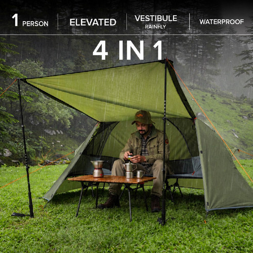 Folding camping cot tent combo - camping,